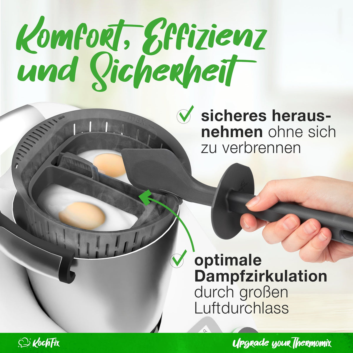 KochFix | 2er-Set Garschalen für Thermomix TM6, TM5, TM31