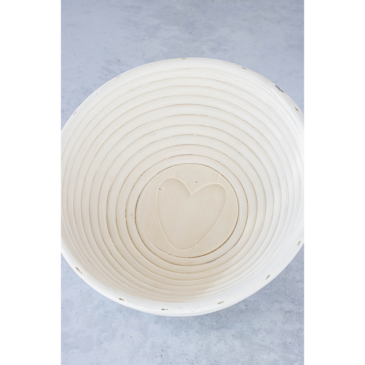 Gärkörbchen „food with love“ aus Peddigrohr | rund Ø 23 cm