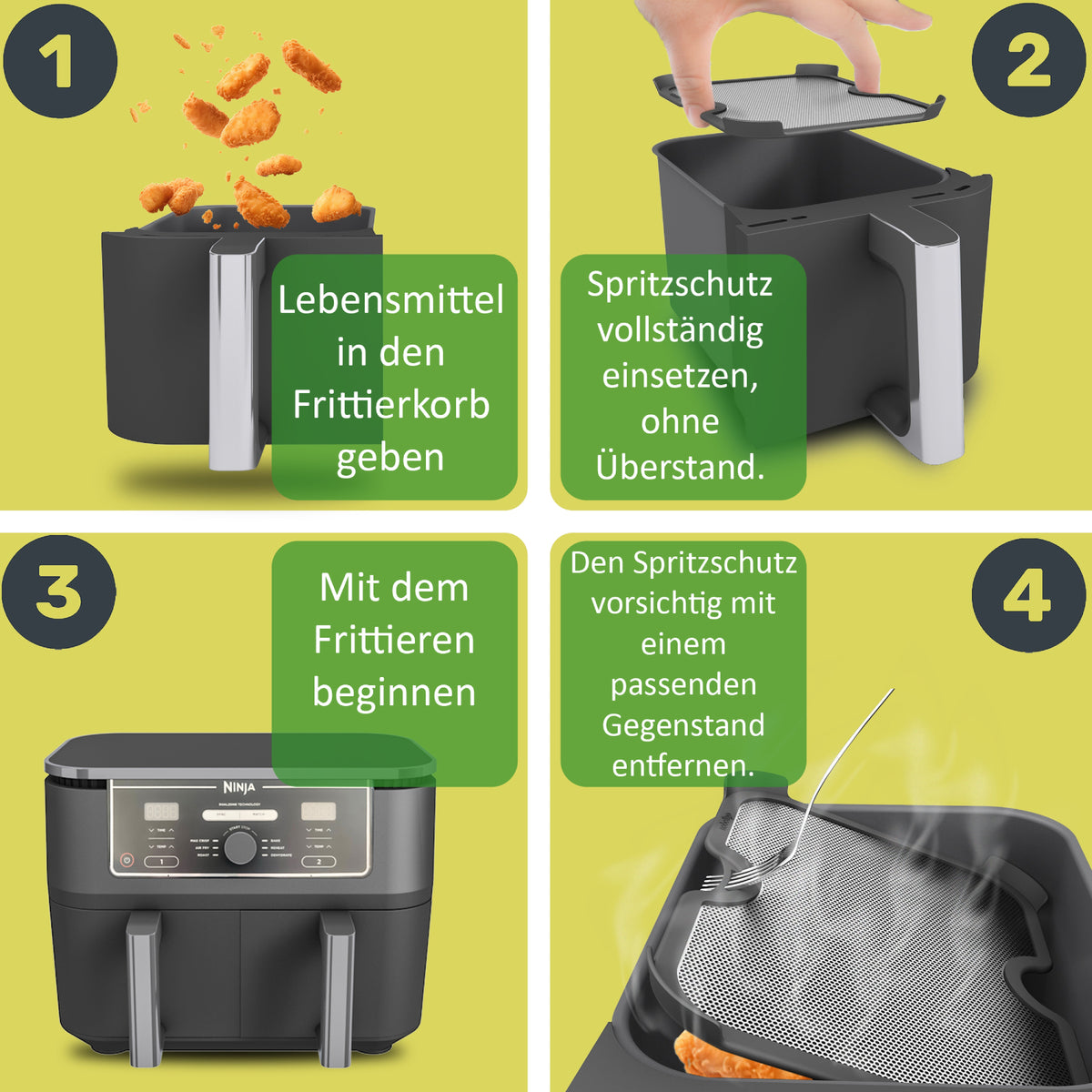 ZauberFry | Spritzschutz kompatibel mit Ninja Foodi MAX Dual Zone (2er-Set)
