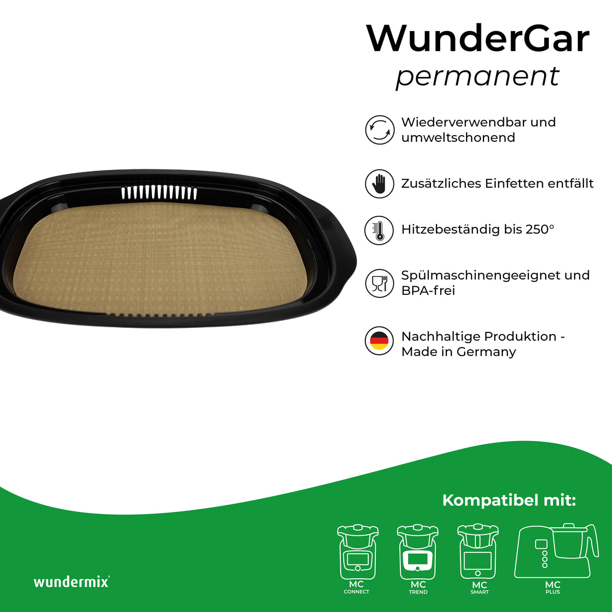 WunderGar® Permanent | Dauerbackfolie für Monsieur Cuisine smart, trend, connect und éditon plus