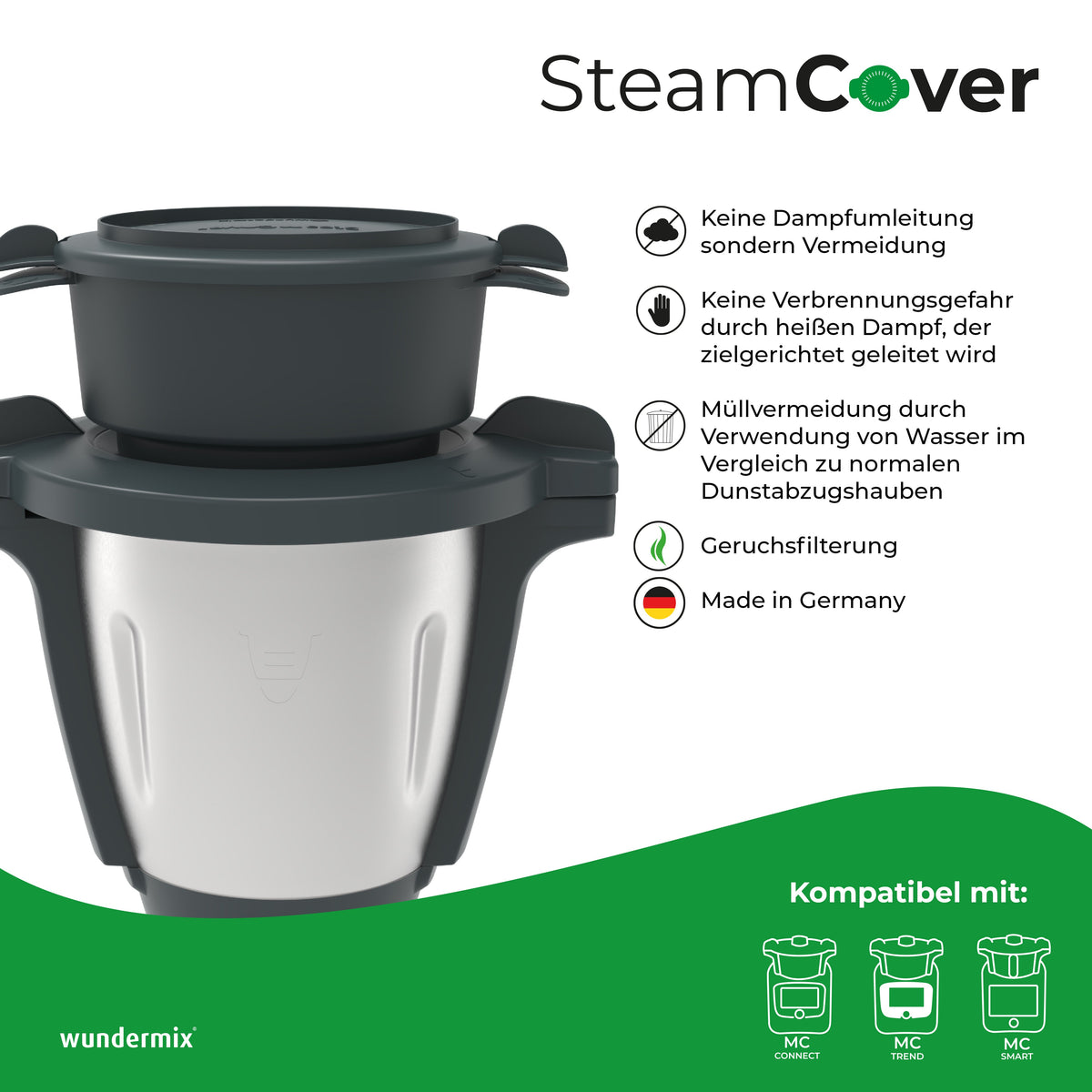 SteamCover® | Dampf- und Geruchsfilter für den Monsieur Cuisine Smart, Trend, Connect & Compact