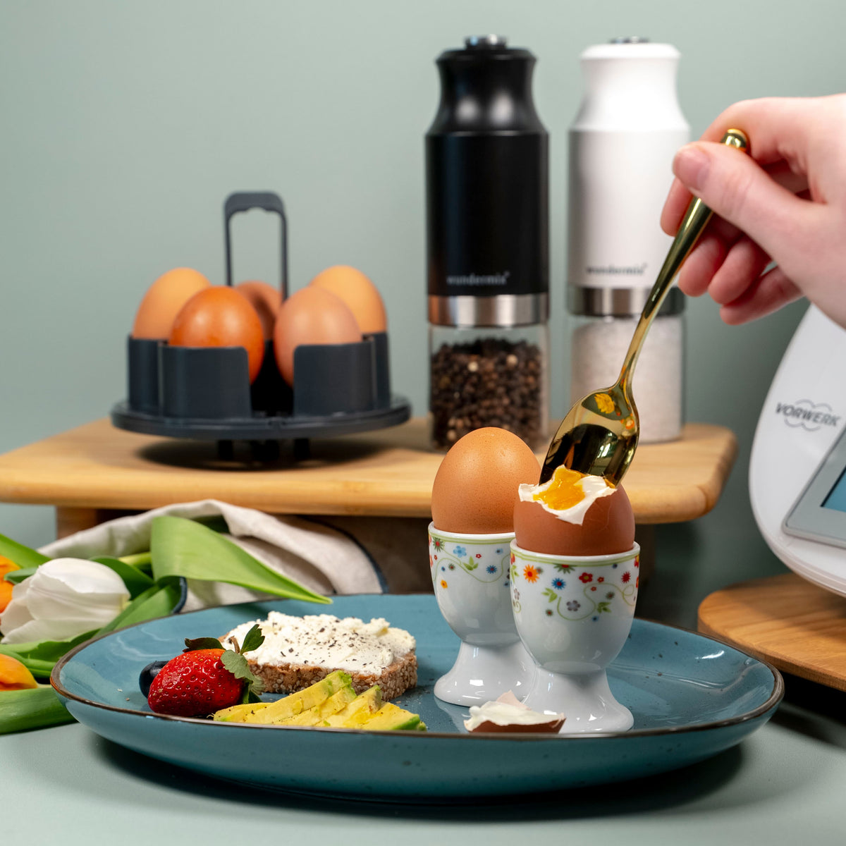 EggPro | Eierhalter-Aufsatz inkl. Träger für Thermomix TM7, TM6, TM5, TM31