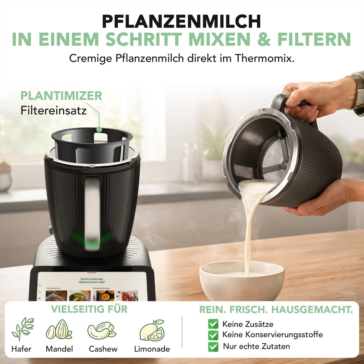 Plantimizer® | Pflanzenmilch-Filter für Thermomix TM7, TM6, TM5