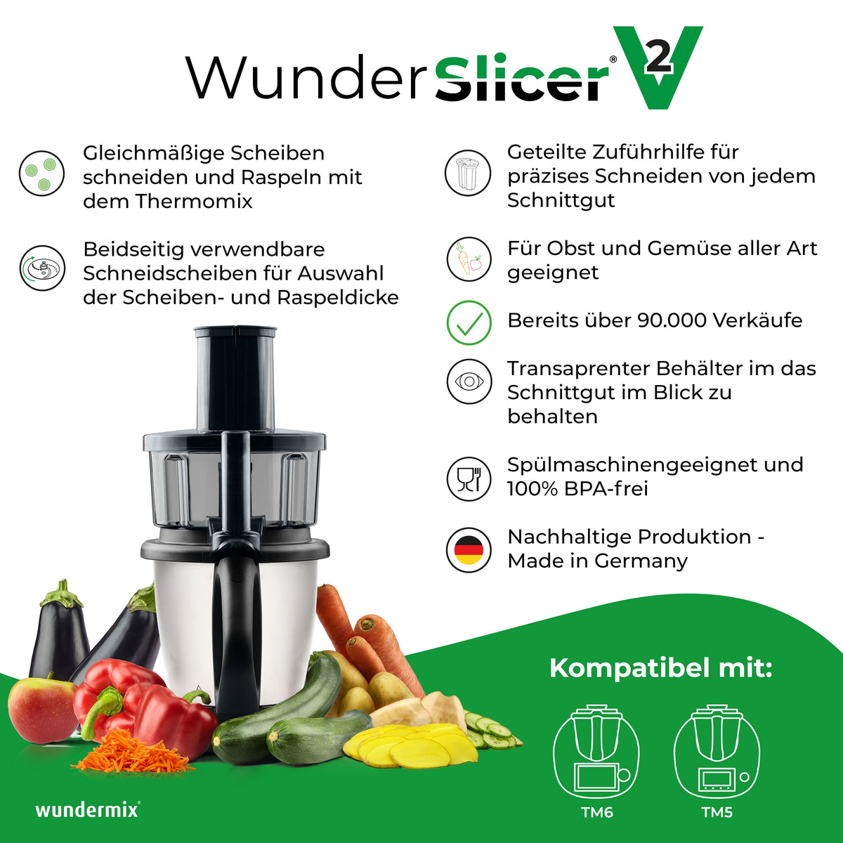 WunderSlicer® V2 & WunderZoodler® Sparset für Thermomix TM7, TM6, TM5
