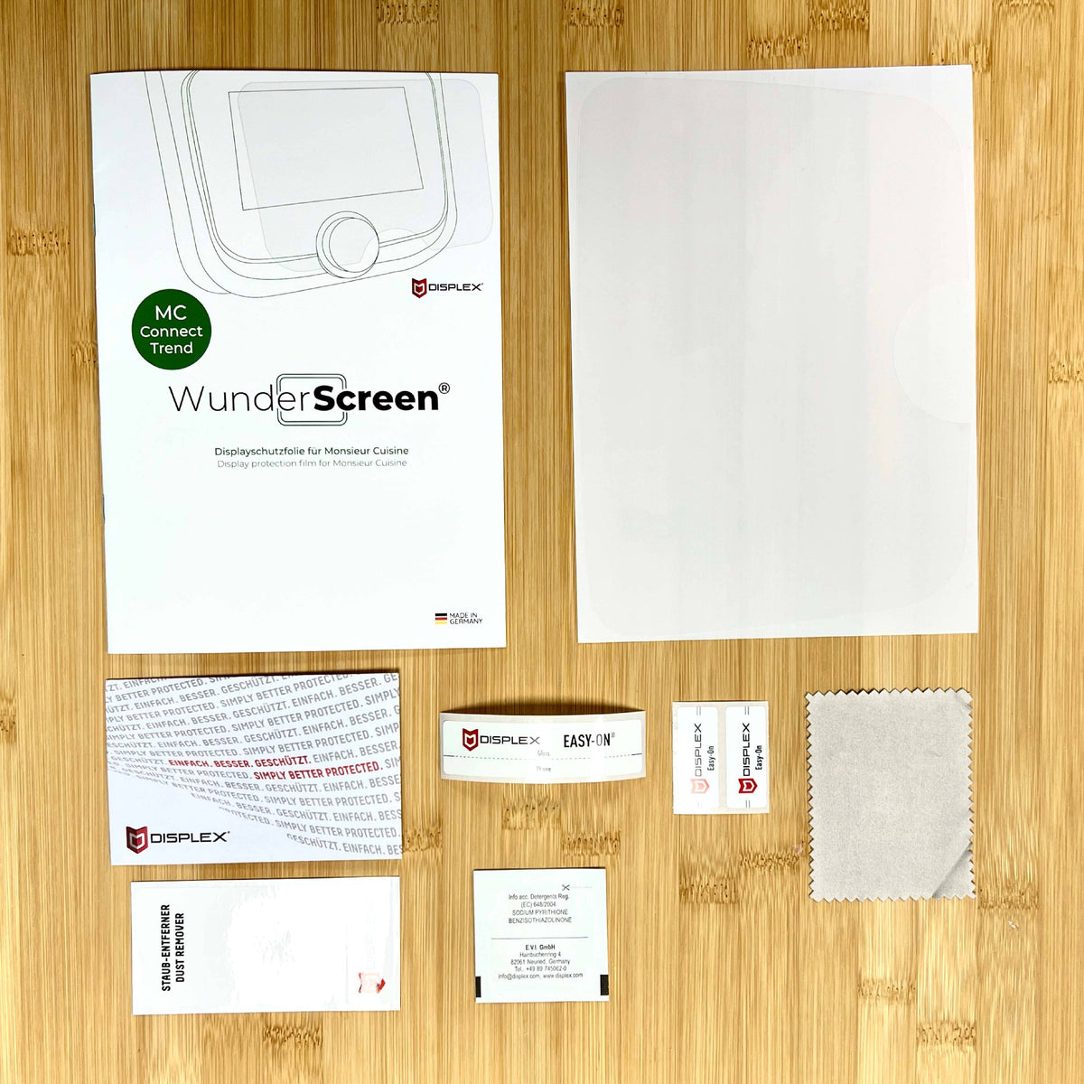 WunderScreen® Hybrid-Glas Displayschutz für Monsieur Cuisine Connect, Trend und Compact