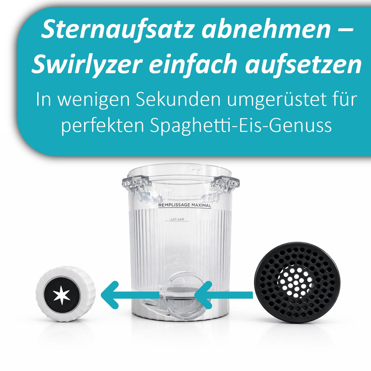 Swirlyzer | Spaghetti-Eis-Aufsatz für Ninja Creami Swirl
