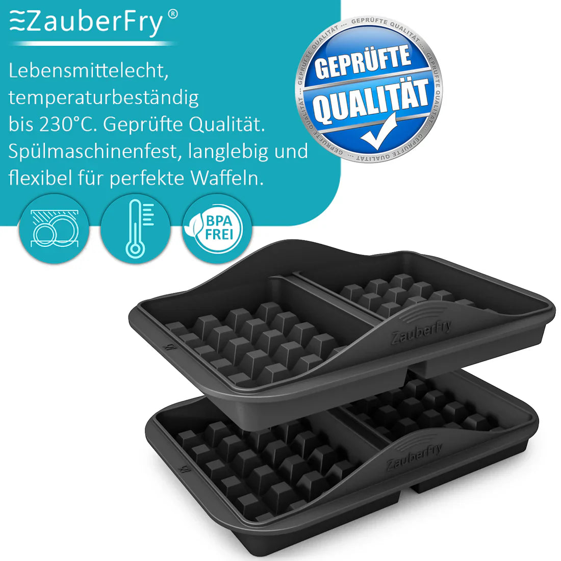 ZauberFry | Backform Waffeleinsatz kompatibel mit Ninja Airfryer (2er-Set)
