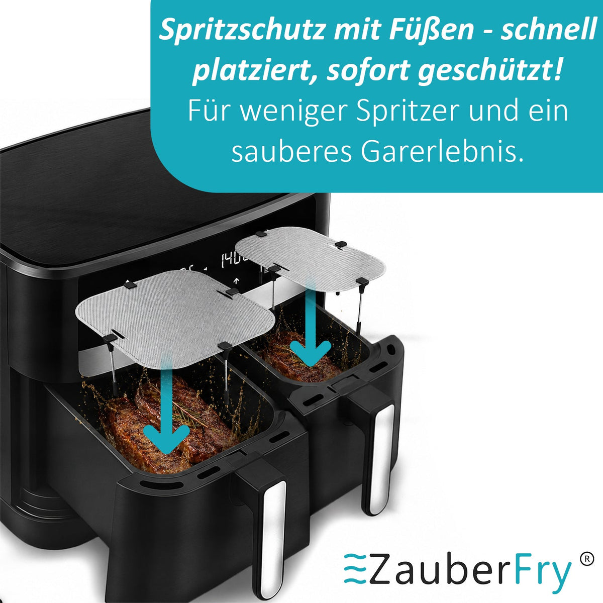 ZauberFry | Spritzschutz Set für Tefal Easy Fry XXL Dual Airfryer