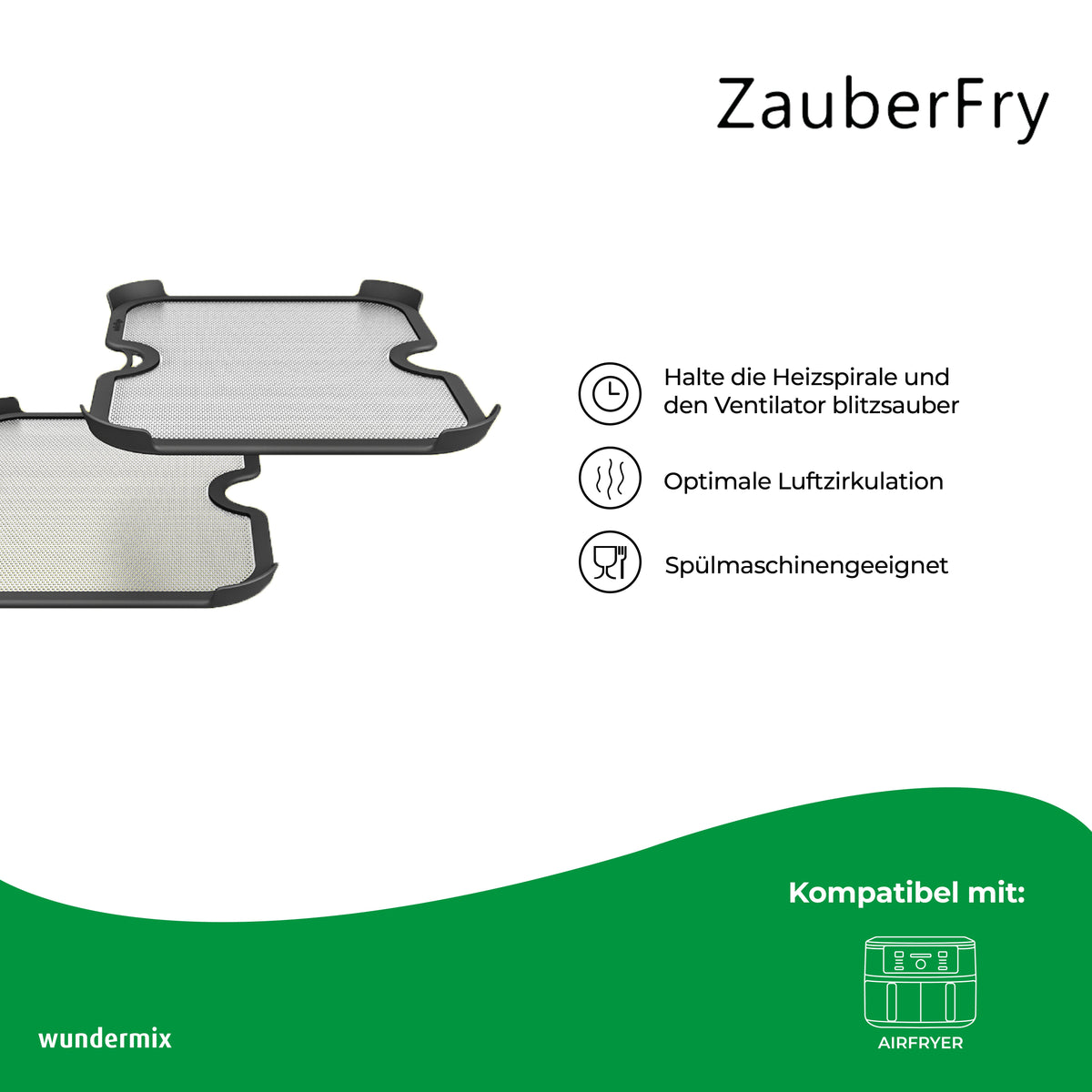 ZauberFry | Spritzschutz kompatibel mit Ninja Foodi MAX Dual Zone (2er-Set)