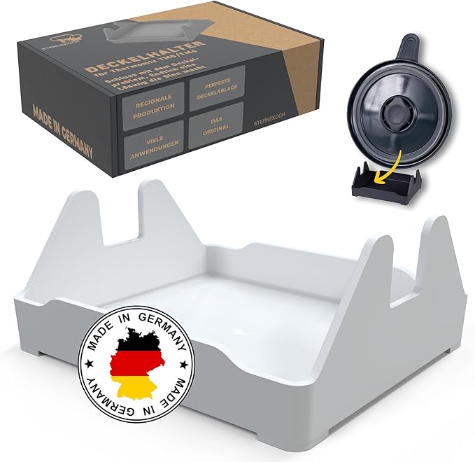 STERNEKOCH Deckelhalter mit Abtropfschale für Thermomix TM6, TM5 und Monsieur Cuisine Compact
