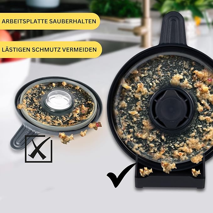 STERNEKOCH Deckelhalter mit Abtropfschale für Thermomix TM6, TM5 und Monsieur Cuisine Compact