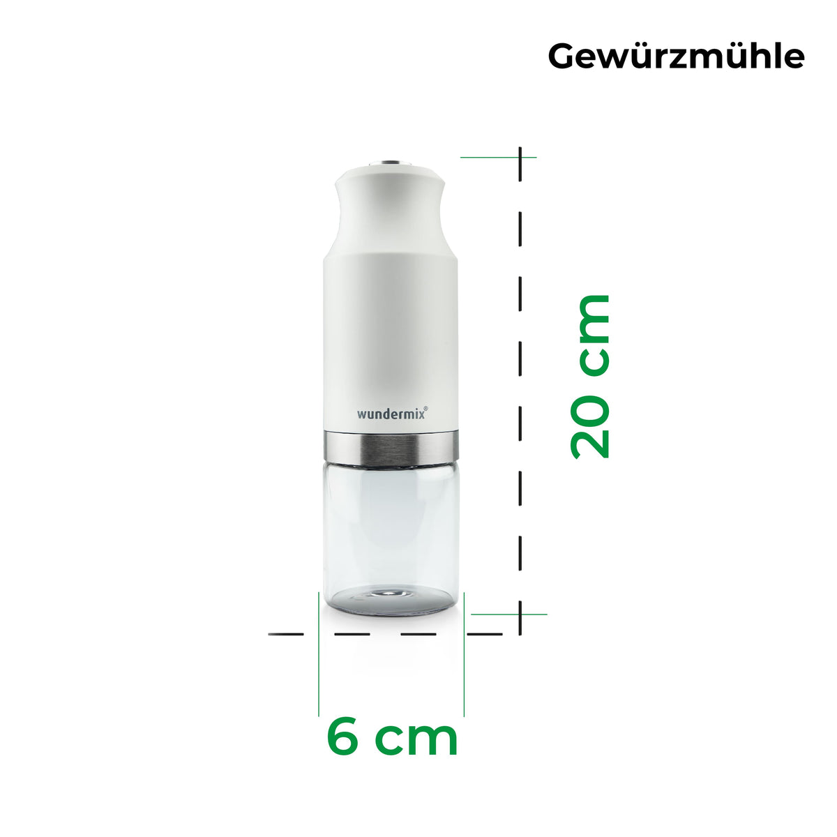 WunderSpicer® | Elektrische Salz- oder Pfeffermühle mit Keramik-Mahlwerk