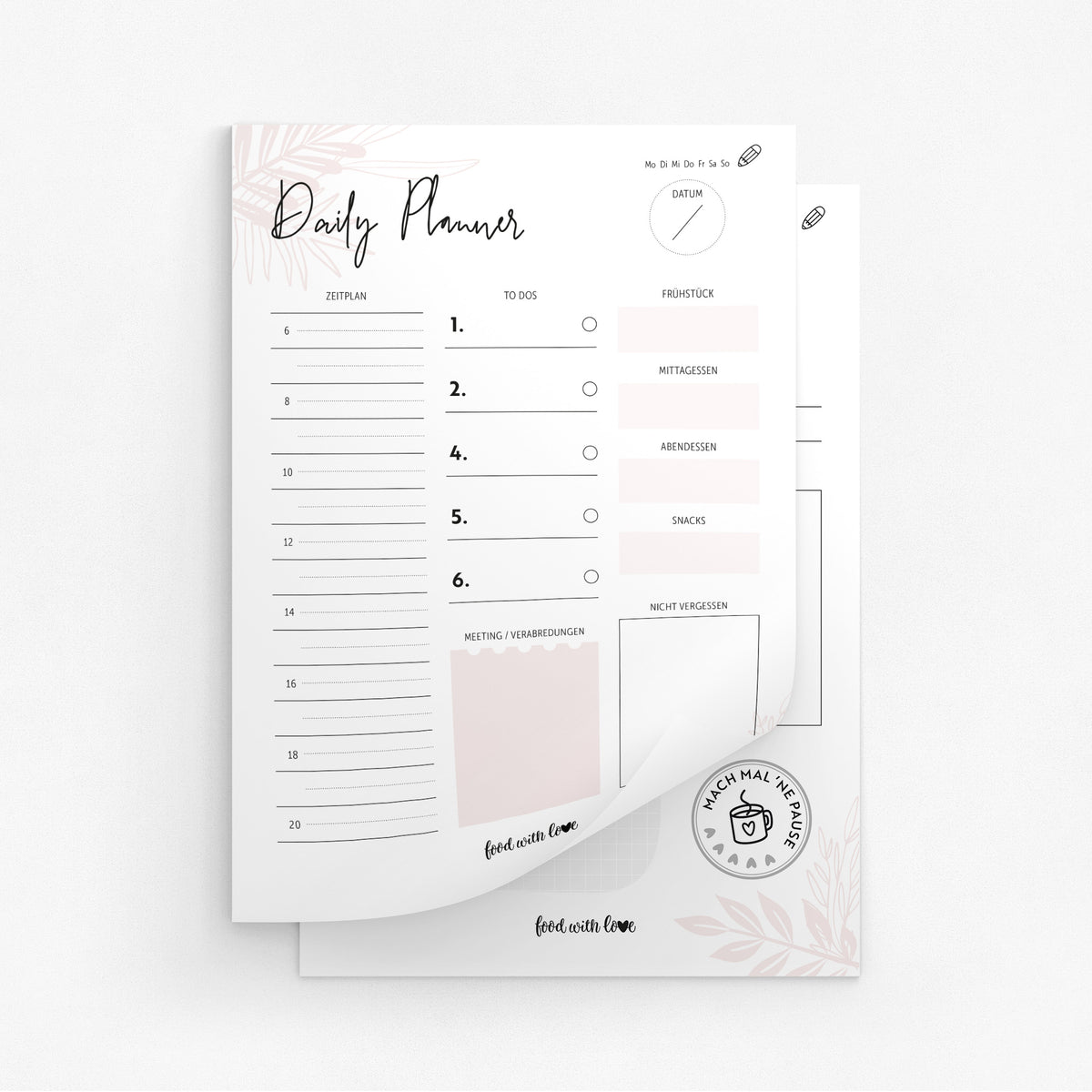 Daily Planner «food with love» | DIN A5 | 50 Blatt