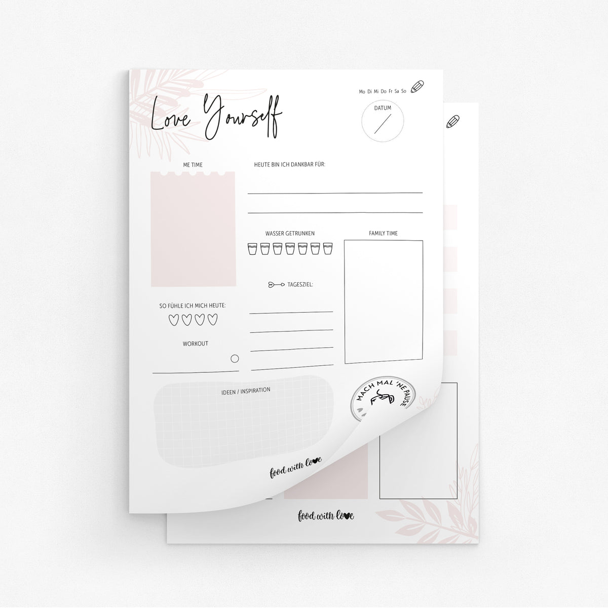 Daily Planner «food with love» | DIN A5 | 50 Blatt