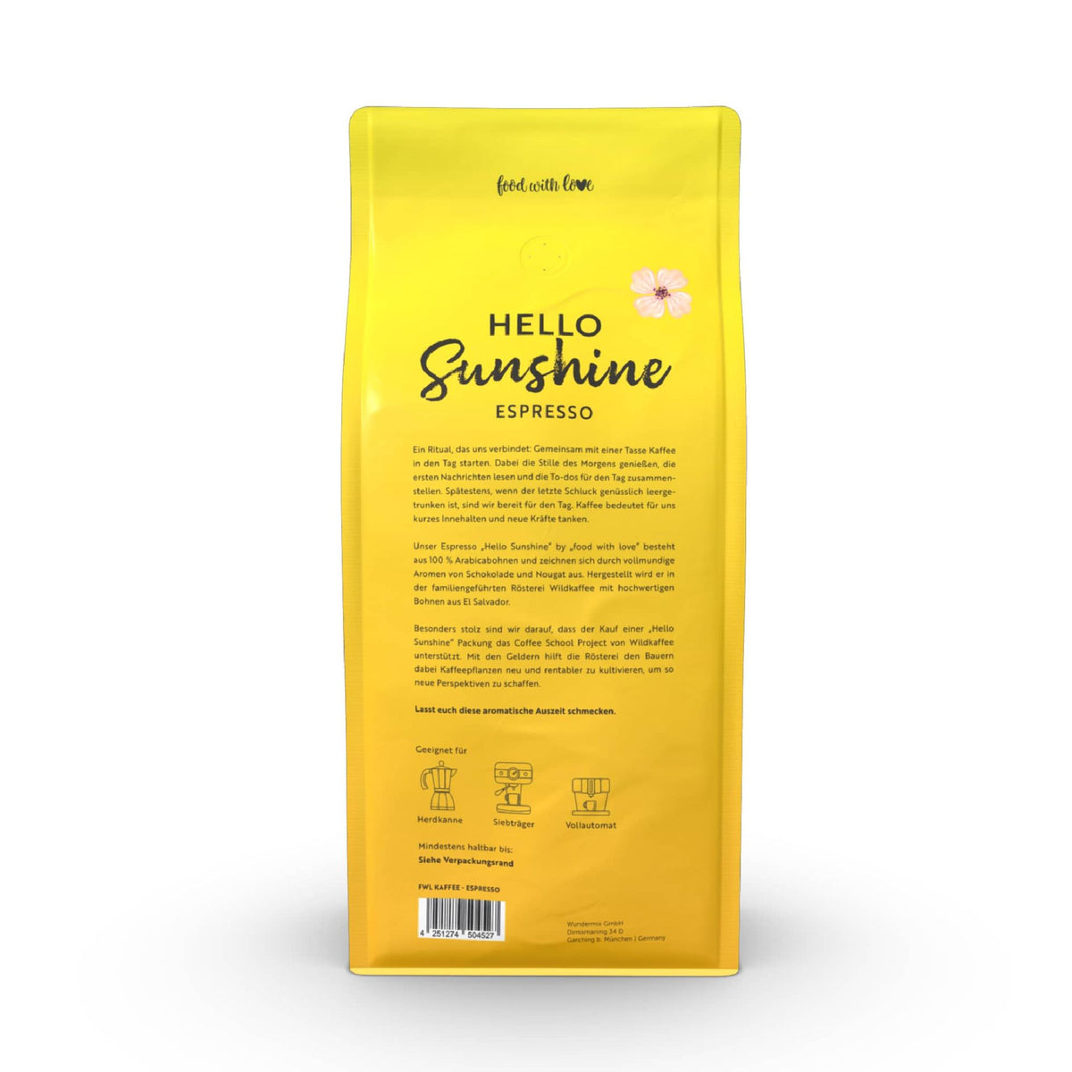 Wildkaffee „Hello Sunshine“ by „food with love“ | 100% Arabica | 1 KG