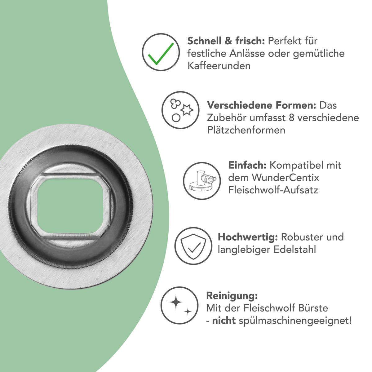 Spritzgebäck-Erweiterung für WunderCentix® Fleischwolf-Aufsatz
