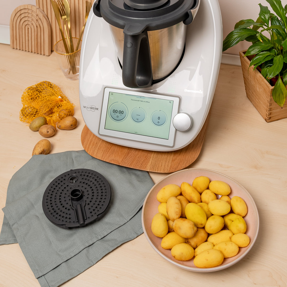 WunderPeeler® (mit Träger) | Kartoffelschäler-Aufsatz für Thermomix TM7, TM6, TM5, TM31