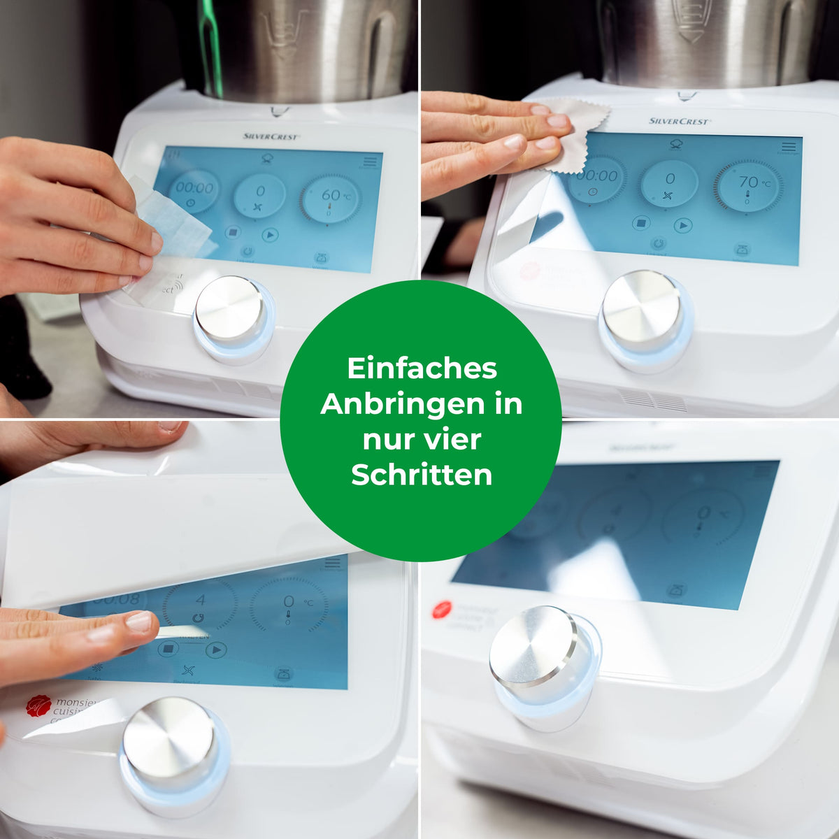 WunderScreen® Hybrid-Glas Displayschutz für Monsieur Cuisine Connect, Trend und Compact