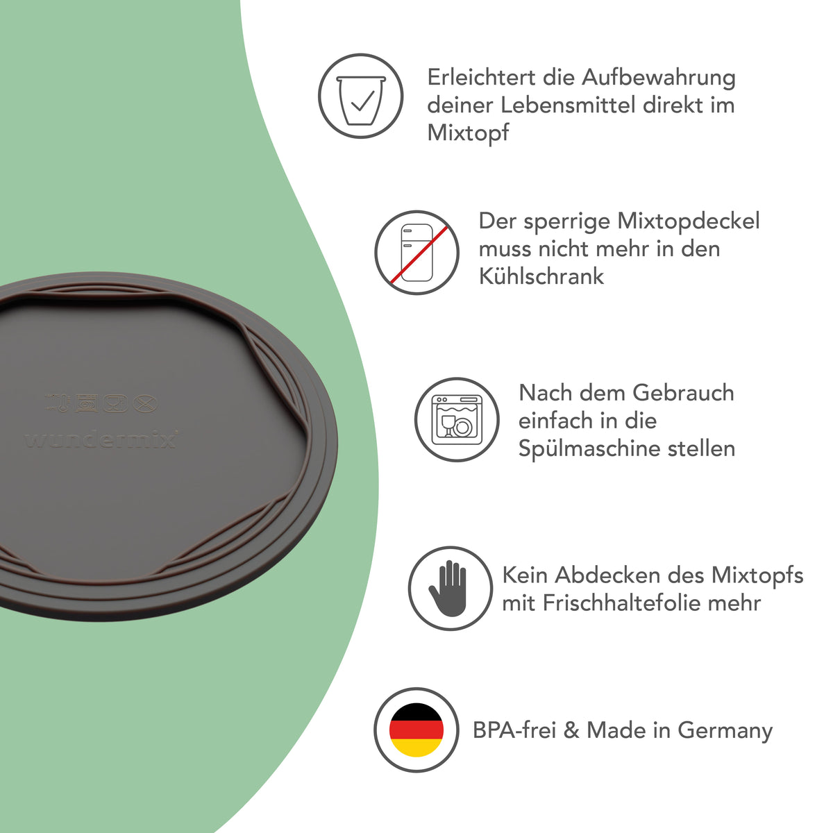 WunderLid® | Silikondeckel für Thermomix-Mixtopf  TM7, TM6, TM5, TM31
