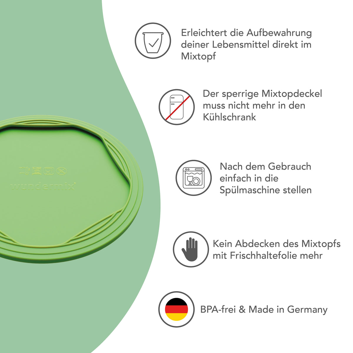 WunderLid® | Silikondeckel für Thermomix-Mixtopf  TM7, TM6, TM5, TM31