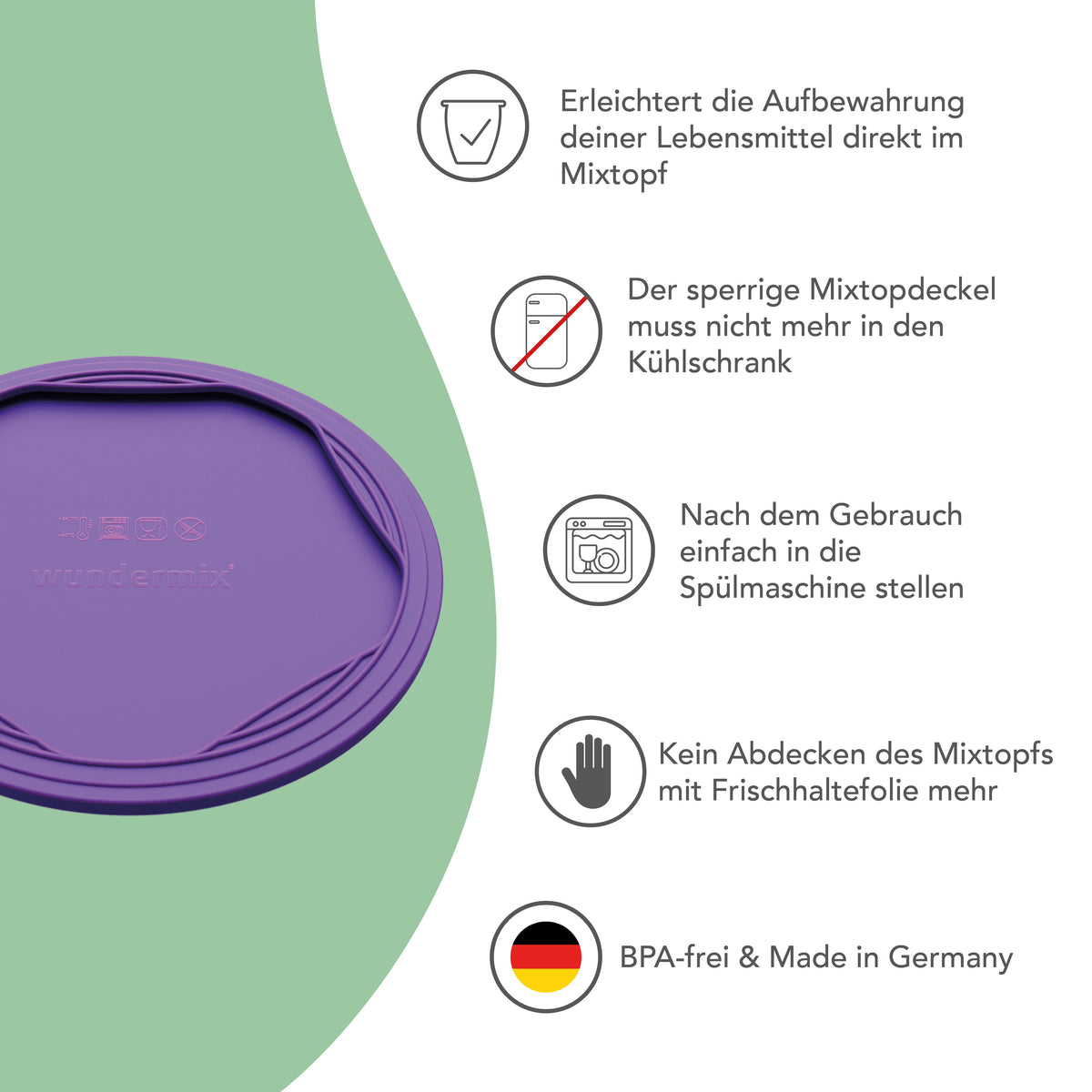 WunderLid® | Silikondeckel für Thermomix-Mixtopf  TM7, TM6, TM5, TM31